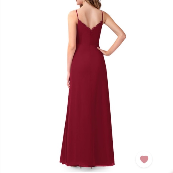 Azazie Tegan Burgundy Bridesmaid Dress - Picture 8 of 9